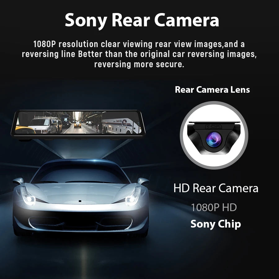 YANACE 4K Car DVR 12 Inch Touch IPS