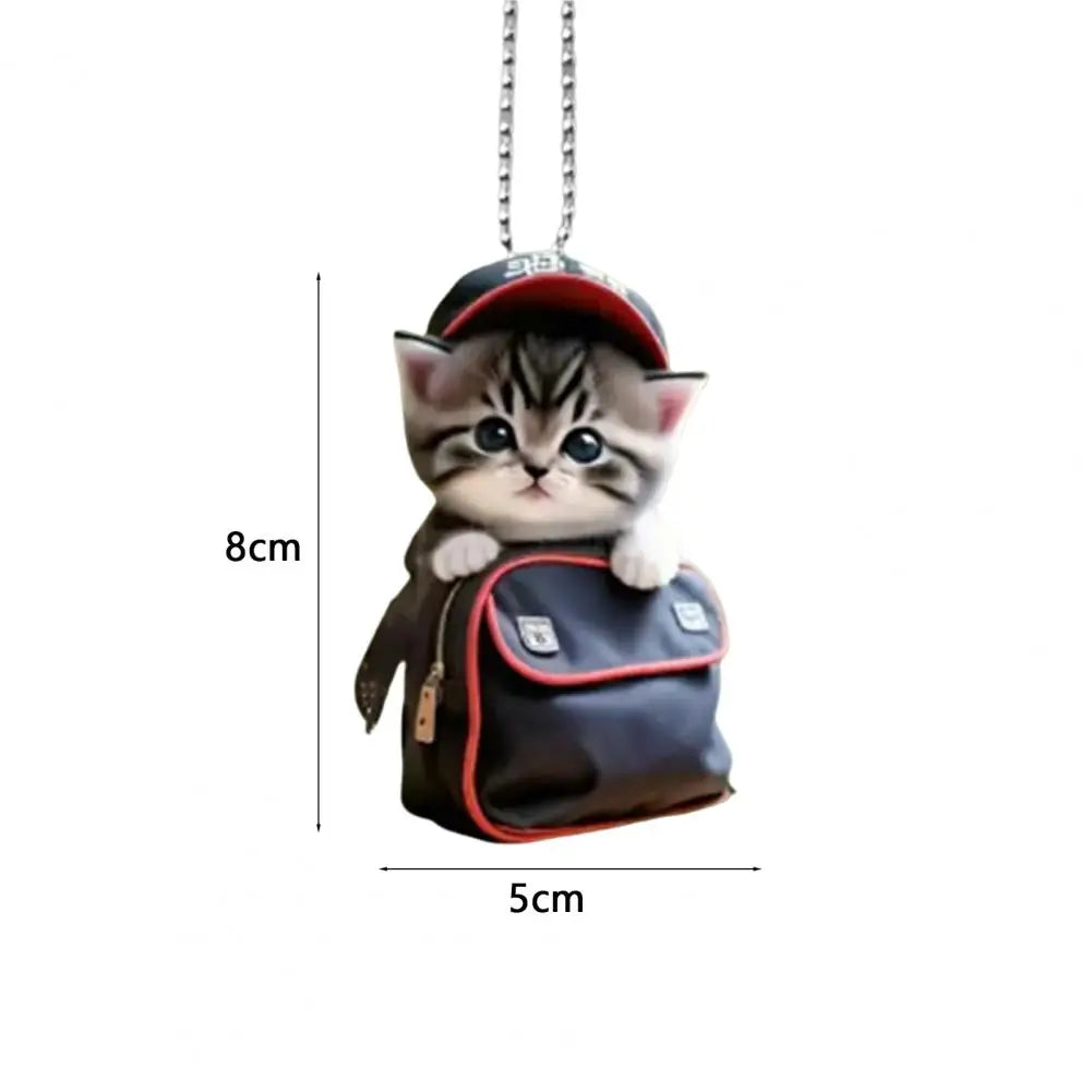 Car Hanging Pendant Rearview Mirror Decoration Compact Cat-Shaped