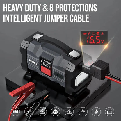 ZUKAKA 4000A Jump Starter with Air Compressor Power Bank Portable Battery Booster