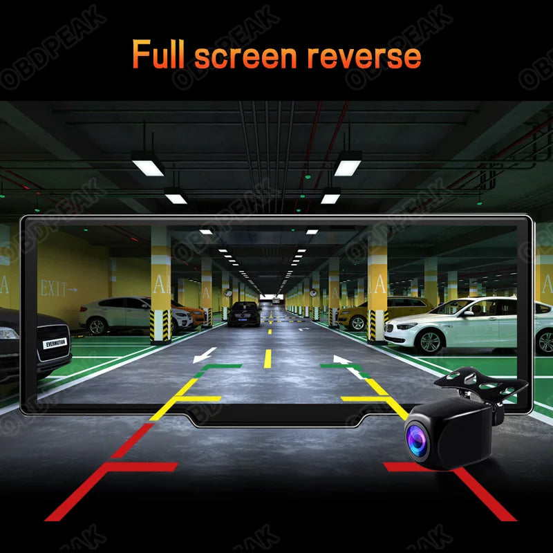 OBDPEAK T20 10.26" Dash Cam  Rearview Camera Carplay & Android Auto