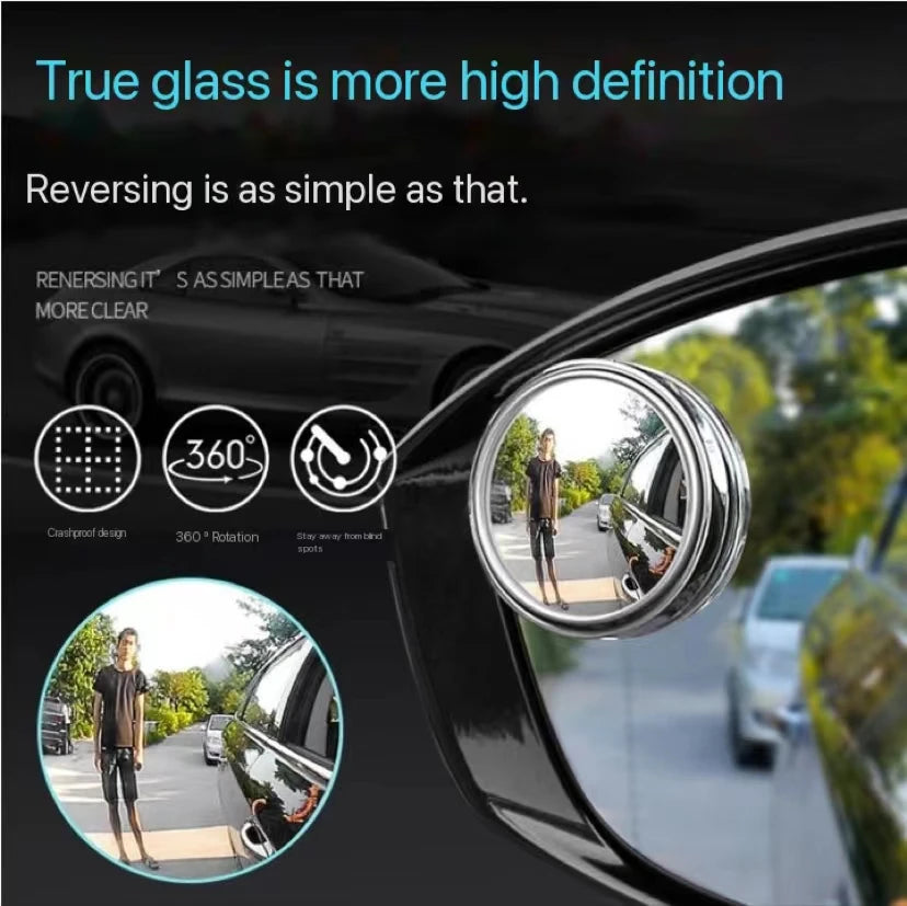 2Pcs 360 Degree Adjustable Blind Spot Mirror