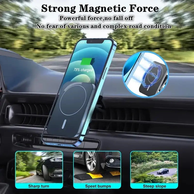 30W Magnetic Wireless Car Charger Phone Holder
