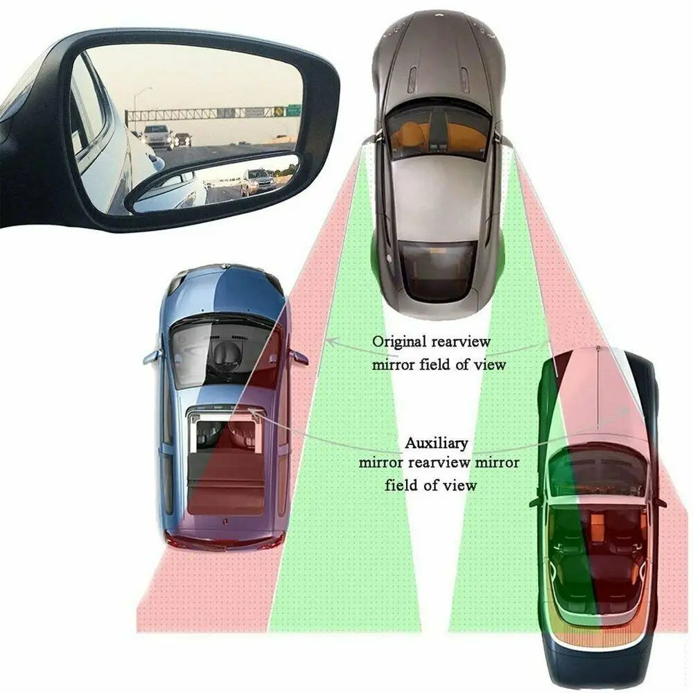 2Pcs Black Plastic Shell Glass Blind Spot