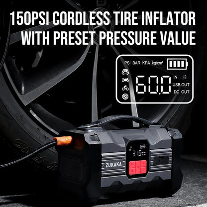 ZUKAKA 4000A Jump Starter with Air Compressor Power Bank Portable Battery Booster