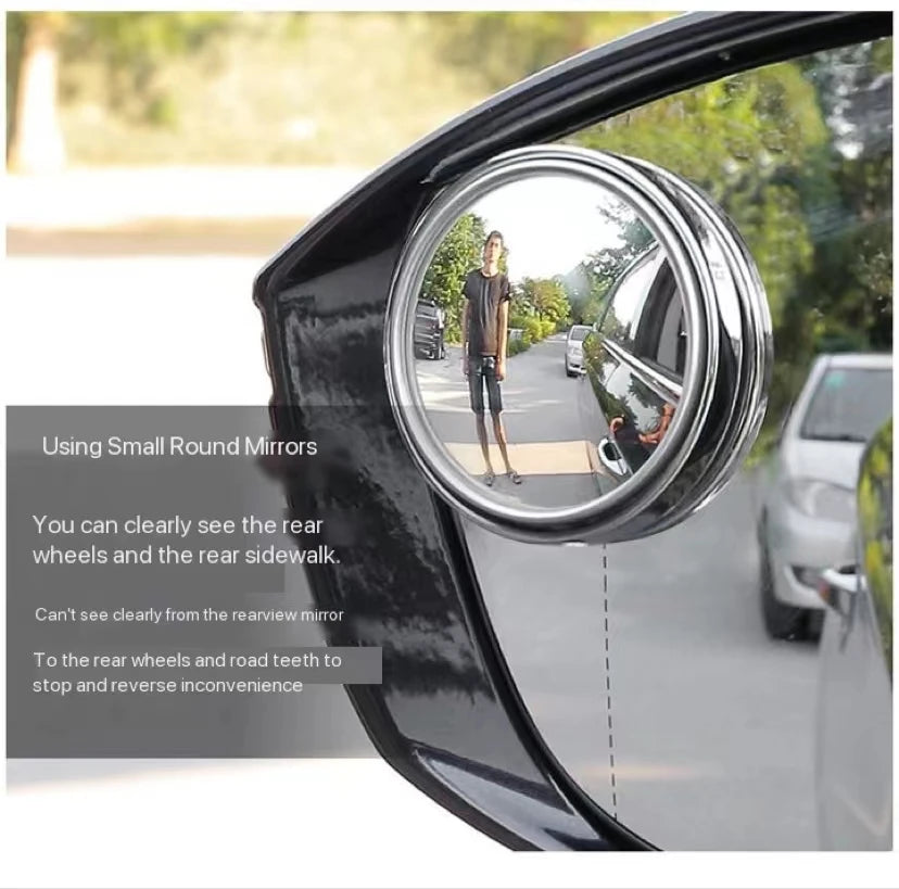 2Pcs 360 Degree Adjustable Blind Spot Mirror
