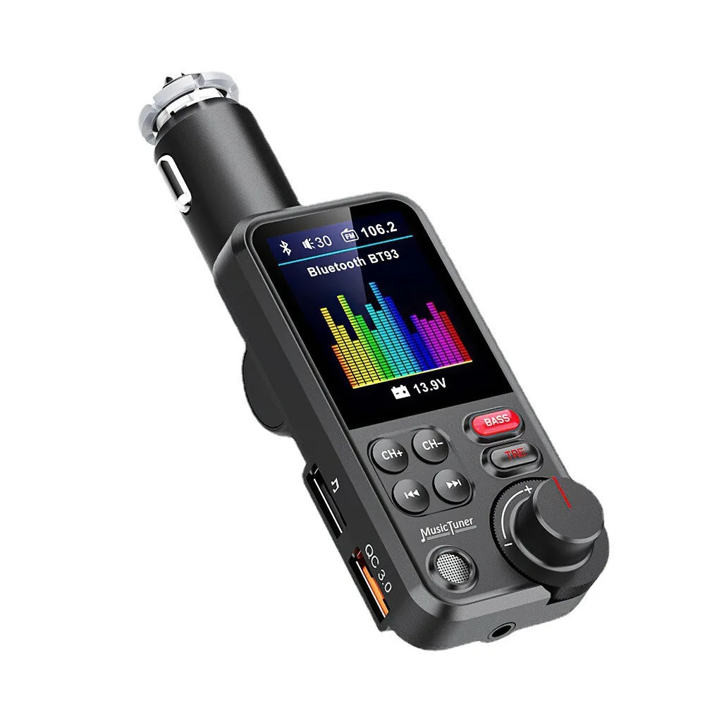 Wireless FM Transmitter Adapter Fast Charging Treble Bass Sound Music Car MP3 Player  Aux QC3.0
