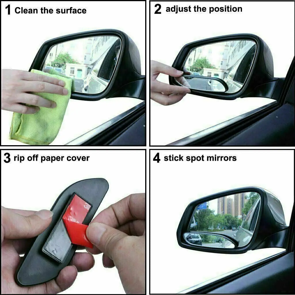 2Pcs Black Plastic Shell Glass Blind Spot
