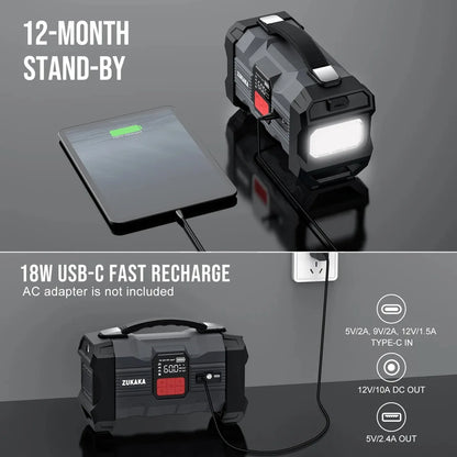 ZUKAKA 4000A Jump Starter with Air Compressor Power Bank Portable Battery Booster
