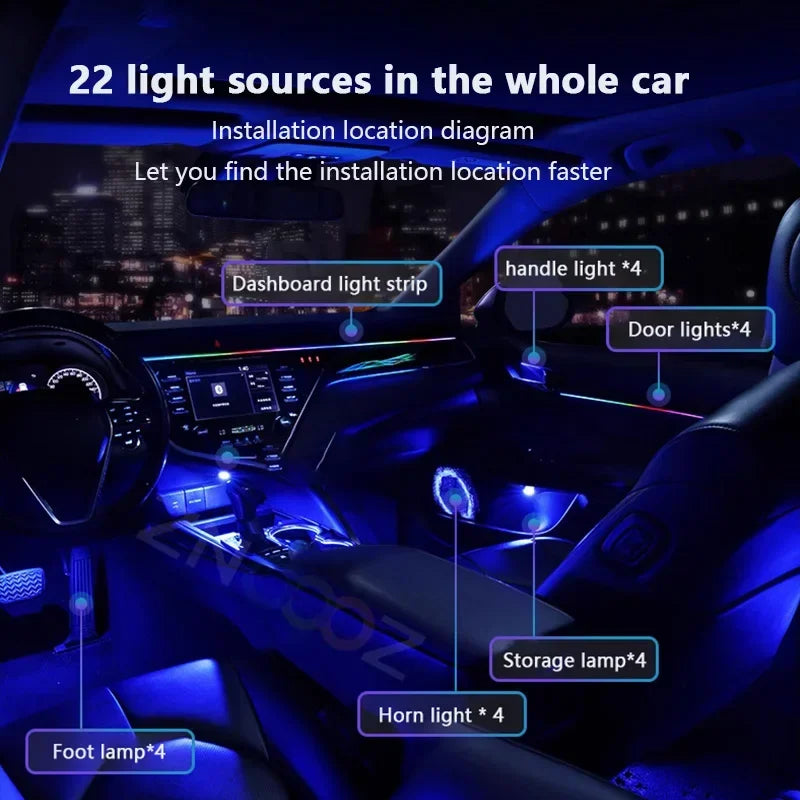 RGB 22in1 Car Interior Acrylic Car Ambient Lights