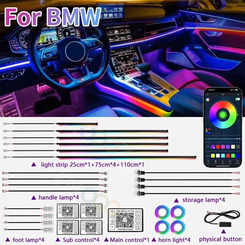 RGB 22in1 Car Interior Acrylic Car Ambient Lights