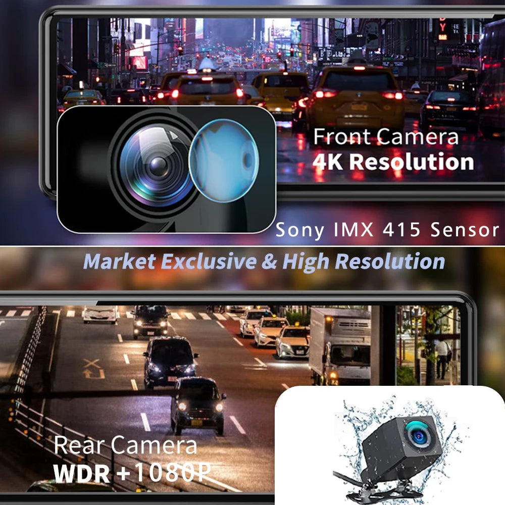 11.26 inch 4K 2160P Car GPS WIFI Mirror Dash Cam