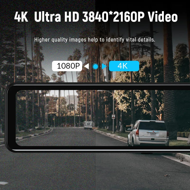 YANACE 4K Car DVR 12 Inch Touch IPS