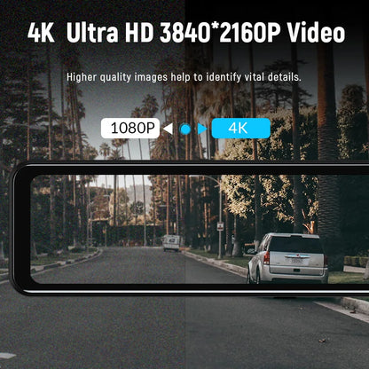 YANACE 4K Car DVR 12 Inch Touch IPS