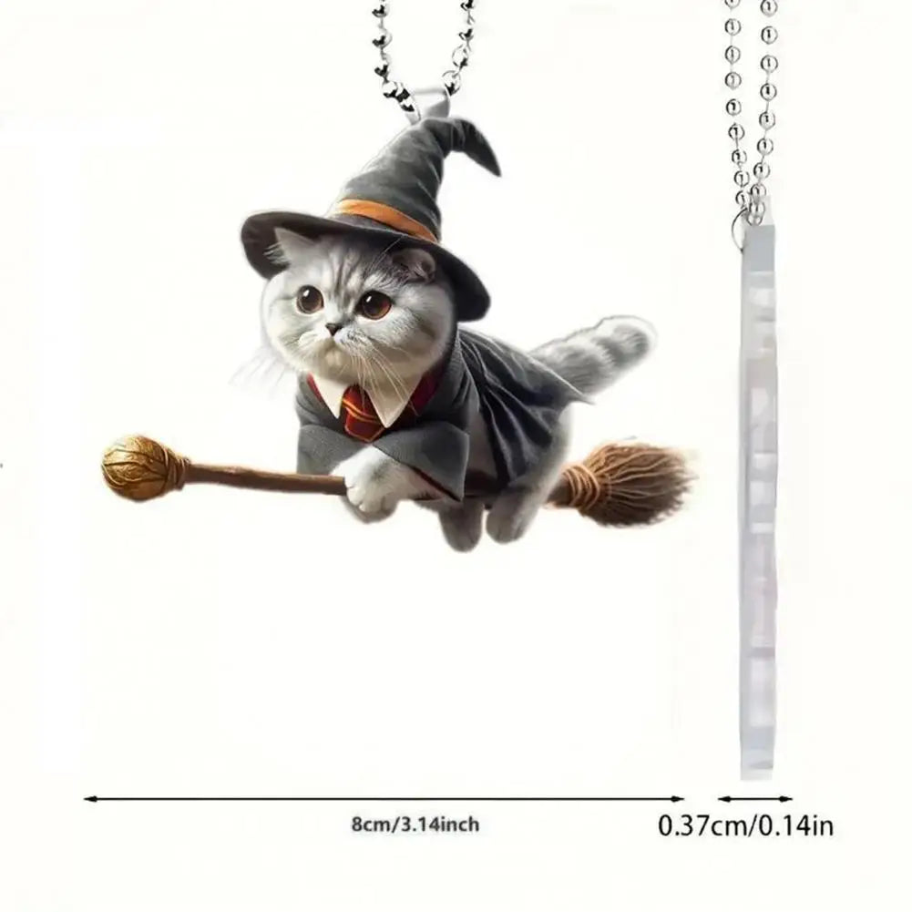 Car Hanging Pendant Rearview Mirror Decoration Compact Cat-Shaped