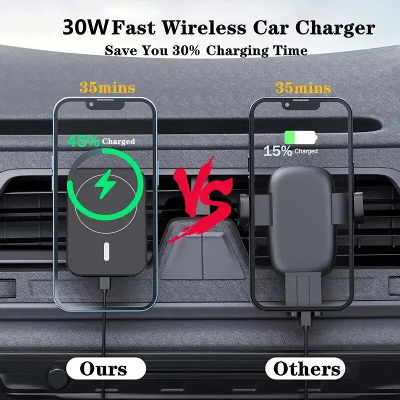 30W Magnetic Wireless Car Charger Phone Holder