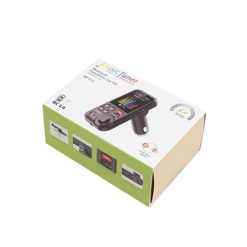 Wireless FM Transmitter Adapter Fast Charging Treble Bass Sound Music Car MP3 Player  Aux QC3.0