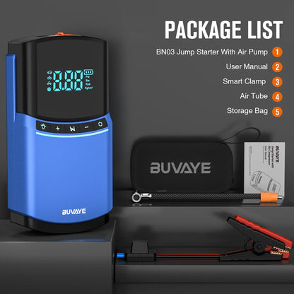 BUVAYE 4 in 1 Car Jump Starter Air Pump 1