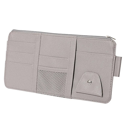 Car Sun Visor Organizer Leather Pocket
