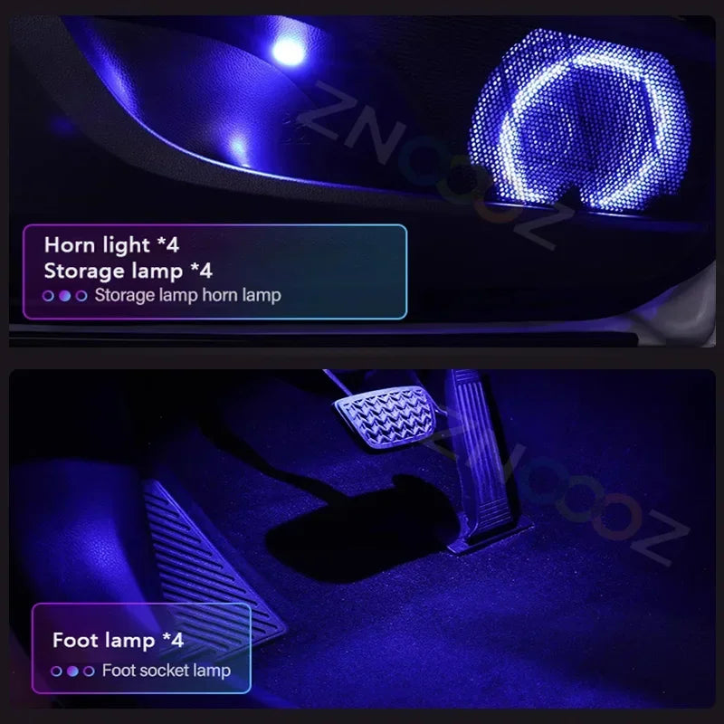 RGB 22in1 Car Interior Acrylic Car Ambient Lights