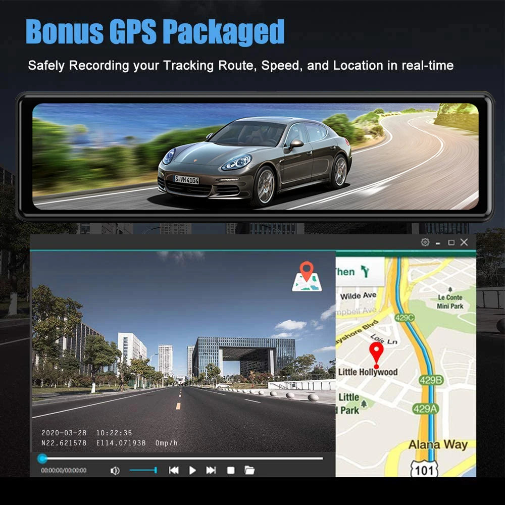 11.26 inch 4K 2160P Car GPS WIFI Mirror Dash Cam