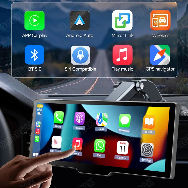 OBDPEAK T20 10.26" Dash Cam  Rearview Camera Carplay & Android Auto
