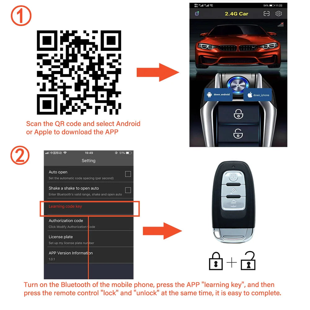 Remote starter car alarm with AutoStart smart system