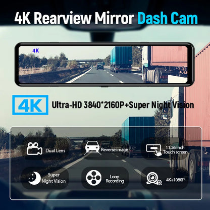 YANACE 4K Car DVR 12 Inch Touch IPS